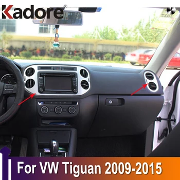 Для Volkswagen Tiguan 2009-2012 2013 2014 2015 ABS Матовая Центральная панель приборной панели, отделка вентиляционного отверстия для кондиционера на заднем сиденье
