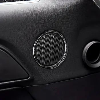 Дверь из углеродного волокна, 2 шт. наклейки, кольцо для автомобильного динамика, подходит для Ford Mustang 2015-2017