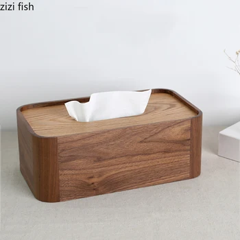 Современная прямоугольная деревянная коробка для салфеток Извлекаемого типа Держатели для бумажных полотенец Домашний Рабочий стол Простые коробки для хранения салфеток и туалетной бумаги